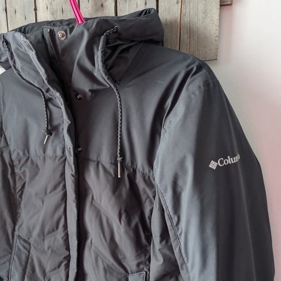 Columbia Women's Charcoal Hooded Ski Jacket - Picture 2 of 4